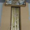 Gold Double Curtain Rod, Wrap Around Blackout Dual Curtain Rods for Windows 48 to 84 inch, Adjustable Heavy Duty Curved Spliced Room Darkening Double Rods, All Metal, Aluminium Bracket (36"-88")