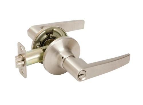 BESSER L6841E Tubular Door Knob Lockset Lever Entrance Satin Nickel