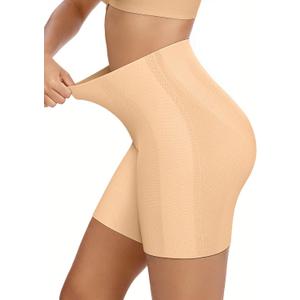 OEAK Tummy Control Shapewear for Women Seamless Girdle High Waisted Body Shaper Underwear Panty Smooth Under Dress Shapewear (Beige, L)