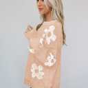 Women's Oversized Fuzzy Sweaters Long Sleeve Crew Neck Knit Soft Pullover Chunky Casual Fall Loose Jumper Top (Pink, S)