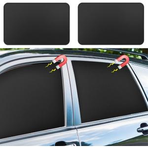 Car Curtains for Side Window - 2 Pcs Back Privacy Sun Shades Magnetic 100% Block Light Car Window Covers with Cooler Feeling (dexterous, back-2pcs)