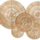 CHI AN HOME Wicker 23 Inch Jute Wall Decor Baskets, Set of 6 Extra Large Woven Jute Wall Plates, 23",21",15",13",12,10", Decorative Baskets for Wall Arts, Wall Hanging for Bedroom, Living Room, Office