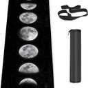 Non Slip Yoga Mat TPE Workout Mat for Men Women, Thick Workout Mat with Carrying Strap, Fitness Mats for Exercise, Yoga, Fitness, Pilates, Floor Workouts (72" x 24" x 6mm) (Moon)
