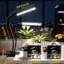 GooingTop Grow Light 100W 6000K, Super Bright White Desktop Clip Plant Lamp for Seedlings Succulents Seeds Starting Indoor Plants Growing,Bendable Gooseneck & Timer 4 8 12 H