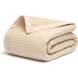 Salt Earth GOTS Certified 100% Organic Cotton Throw Blanket, 55" X 60" Waffle Blankets & Throws for Bed, Throw Blanket for Couch, Modern & Cozy Blanket, All Season, Comfy & Soft Blankets