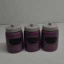 Mason Jar Ceramic Canister Set for Kitchen - Set of 3 Decorative Storage Containers with Air-Tight Lids for Coffee, Sugar & More - Country Style Storage w/Reusable Writable Surface - 12.85oz/Canister (Purple)
