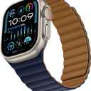 Compatible with Apple Watch Band 49 46 45 44 42 41 40 38mm Double Sided Wearable Silicone Magnetic Strap for iWatch Ultra SE Series 11 10 9 8 7 6 5 4 3 2 1 (42/44/45/46/49, Brown/Indigo)