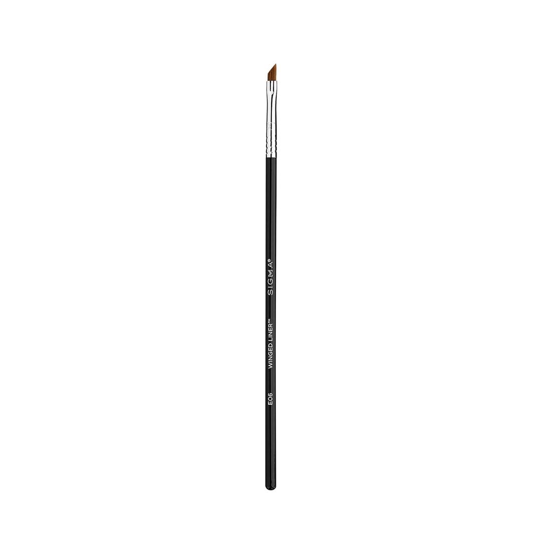 Sigma Beauty E06 Winged Liner Brush  Fine Angled Eyeliner Brush with Pointed Tip for Meticulously Applying Gel and Liquid Eyeliner, For Cat Eyeliner & Winged Liner (1 Brush)