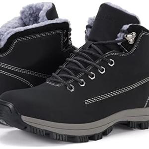 WHITIN Men's Waterproof Cold-Weather Snow Boots Black Size 10.5