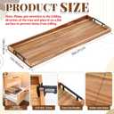 Teenyyou 36"x 12" Extra Large Ottoman Tray with Handle Acacia Wooden Charcuterie Board Serving Cheese Boards Tray Oversized Coffee Table Rectangle Supplies for Tea Kitchen Food Beverage Fruit Snack