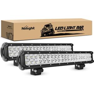 Nilight LED Light Bar 2Pcs 20Inch 126W 8820 LM Off Road Driving Lights Spot Flood Combo Fog LED Work Light 12V 24V for Motorcycles Van Camper Wagon Car Pickup Golf Cart ATV UTV SUV Truck Boat 4x4