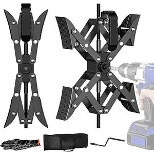 AUH XShaped RV Stabilizer Wheel Chock (Allows Drilling for Adjustment) Travel Trailer Stabilizers, AntiMotion Tire RV Accessories for Tandem Axle RV Trailer Camping  2 Pack (Black)