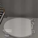 Elongated Toilet Seat, 18.5 Soft/Slow Close Oval (Oblong) Toilet Seat for Elongated Toilets, No-Slam Quiet-Close Lid, Easy-to-Install & Clean, Durable Never-Loosen White Plastic Seat