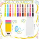 Affrolling 12 Set Erase Board with 12 Colors Markers Wool Felt Eraser Dustless Chalkboard Eraser Cleaner Wood Chalk for End of Year Gifts Office