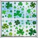 St Patricks Day Window Clings - 9 Sheets 117 Pcs Shamrock Window Stickers Decals Saint Patrick's Day Decorations for Office Home School St Patricks Party Decor Supplies
