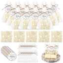 Demissle 20 Pcs Baby Shower Soap Favors Wildflowers Baby Shower in Bloom Flower Bath Soap Gift Set with White Greeting Card Handmade Gifts for Guests Decorations Supplies (White Color,Chic Style)