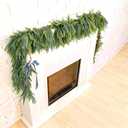 Christmas Decorations Artificial Norfolk Pine Garlands 6FT, Real Touch Winter Pine Garland, Green Artificial Greenery Garland for Table, Mantle, Wall, Indoor, Outdoor Decorations