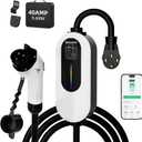 Level 2 EV Charger 40A 240V, 9.6kW Fast Charging with WiFi & APP Control, Plug-and-Play Portable EVSE, Adjustable Current & Delay Timer, 25FT Cable, NEMA 14-50 Plug, ETL Listed for All SAE J1772 EVs
