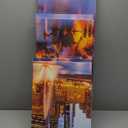 Native American Wall Decor Chicago Skyline Paintings America Cityscape Artwork Chicago Buckingham Fountain Canvas Wall Art Framed Modern Artwork Home Decorations (60" Wx32 H)