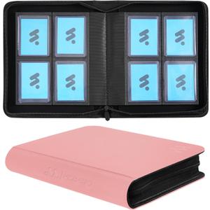 Top Loader Binder, Holds 128 Top Loaders,4 Pocket Top Loader Binders for 3" x 4" Rigid Cards, Card Album Folder for Hard Plastic Top Loaders