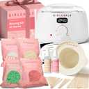 GIRLEARLE White Digital Waxing Kit for Women and Men Sensitive Skin, Wax Warmer Hair Removal at Home with Wax Beads & Silicone Pot, Target Different Types of Brazilian Bikini, Facial, Leg, Full body