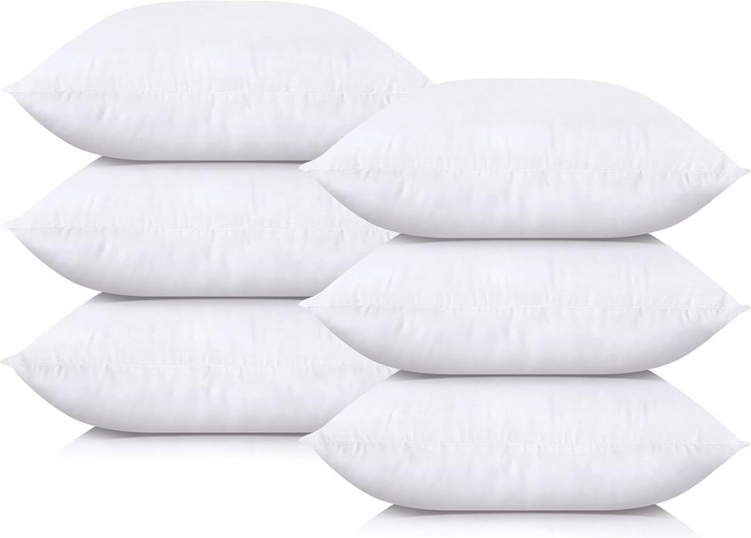 Utopia Bedding Throw Pillows (Set of 8, White), 18 x 18 Inches Pillows for Sofa, Bed and Couch Decorative Stuffer Pillow