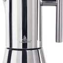 LAOION Stovetop Espresso Maker, 12Cup 17.5 oz Moka Pot, Stainless Steel Cuban and Italian Coffee Maker for Cafetera Cubana, Greca De Cafe Induction Stovetop Compatible, Coffee Gift for Home Travel