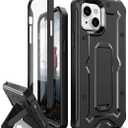 CaseBorne ArmadilloTek V Compatible with iPhone 14 Case/iPhone 13 Case - [Up to 21 Feet Drop Proof] - Military Grade Full Body Heavy Duty with Built-in Screen Protector and Kickstand - Black