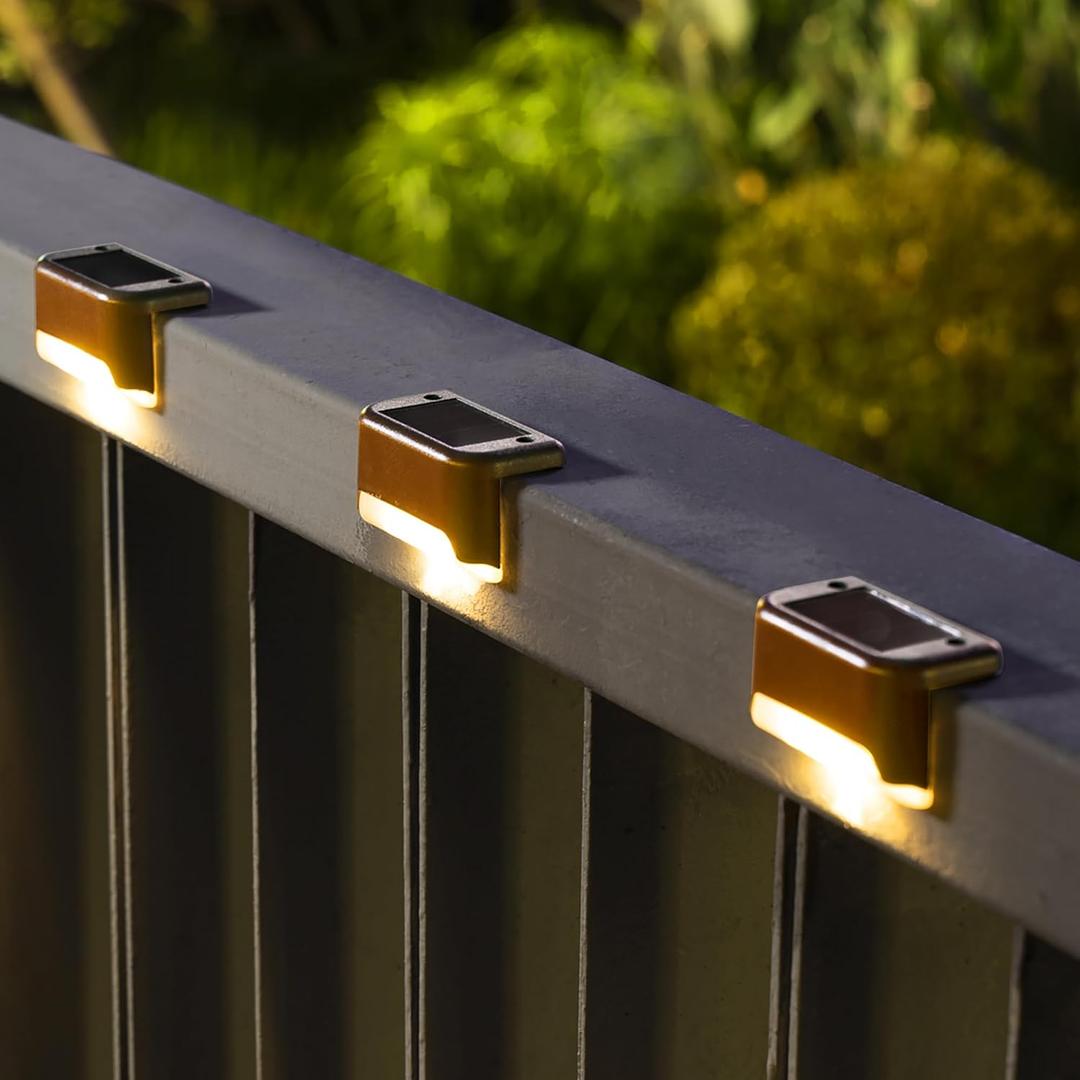 SOLPEX Solar Deck Lights Outdoor 16 Pack, Solar Step Lights Waterproof Led Solar lights for Outdoor Stairs, Step , Fence, Yard, Patio, and Pathway(Warm White)