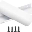 uxcell 10pcs Finger Pulls for Cabinets, Matte White Edge Drawer Pulls Cabinet Finger Pull 96mm/3.7in Hole Center,Furniture Drawer Handles Hidden Cabinet Handle