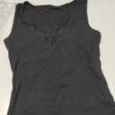 Vrtige Women's Sexy Lace Deep V Neck Sleeveless Blouse Ribbed Knit Slim Fitted Tank Top Black Medium