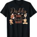 Daddy Can Bearly Wait Bear Gender Neutral Boy Baby Shower T-Shirt (Small, Black)
