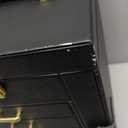 AKOZLIN 6-Tier Jewelry Box Lockable Leather Jewelry Storage Case with 5 Drawers for Women Girls Ring Necklace Earring Bracelet Holder Organizer with Mirror (Regular-6 Layer, Black-gold)