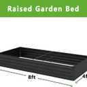 MGNO 2pcs 8x4x1FT Galvanized Raised Garden Bed-Outdoor Planter Box for Vegetables-Metal Garden Bed,Rectangle Planting Box for Herb,Flower,Black