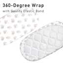 Gllquen Baby Bassinet Sheets 4 Pack, Breathable Cozy Fitted Mattress Sheet, Elastic Travel Crib Fashionable Pattern, Standard Cradle Safe Sheets for Baby Boys Girls 32"x16"(Rainbow)