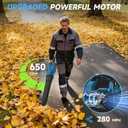 Leaf Blower Cordless, 650CFM Electric Leaf Blowers with 2 x 5.2Ah Batteries and Charger, 3 Speed Modes, 1 x Adjustable Shoulder Strap, Powerful Blowers for Lawn Care, Patio, Dust, Blowing Leaves