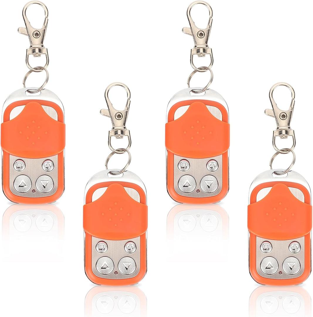 Automatic Door Remote Control, Portable Sensitive Electric Rolling Driveway Gate Opener Hardware for Chicken Coop Doors Gate Opener Remote HCS301 Sliding Gate Control Remote Key Fob (4, Orange)