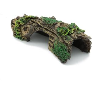JIH Aquarium Decorations Resin Hollow Tree Trunk Ornament, Bettas House Cave Wood House Decor for Fish Tank (HS-SP207)