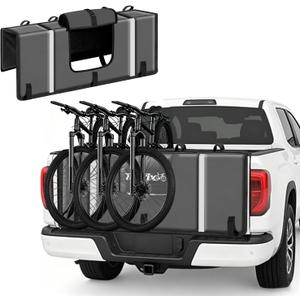 Tailgate Pad for Mountain Bikes, 51" Tailgate Protection Pad for Compact & Mid-Size Trucks, Holds Up to 5 Bikes, with Tool Pockets, Backup Camera Access Flap