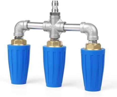 3-in-1 Turbo Nozzle Pressure Washer, 360° Rotating Turbo Nozzle, Pressure Washer Turbo Nozzle with 1/4" Quick Connect - 4000 PSI, 4-6 GPM, 2.0 Orifice (Blue)