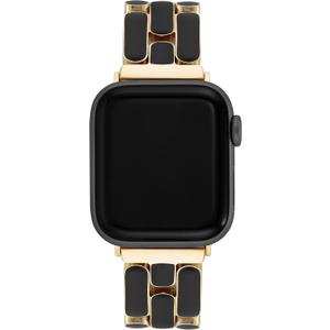 Anne Klein Fashion Bracelet for Apple Watch, Secure, Adjustable, Apple Watch Replacement Band, Fits Most Wrists (42mm (Series 10) & 38/40/41mm, Black/Gold)