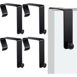 Oudain 4 Pcs Universal Partition Hanger Set Office Cubicle Whiteboard Hanger Metal Cubicle Hooks Accessories Over The Door Mirror Hooks Adjusted to Fit 1.5 to 2.5 Inch Thickness Panels (Black)