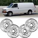 16inch Wheel Skins for 2003-2014 Chevy Express/Savana G1500 G2500 G3500 H1500, 15-25 Express/Savana 2500 3500 Chrome Wheel Covers Sets of 4, Snap-on Wheel Skin Replacement Set