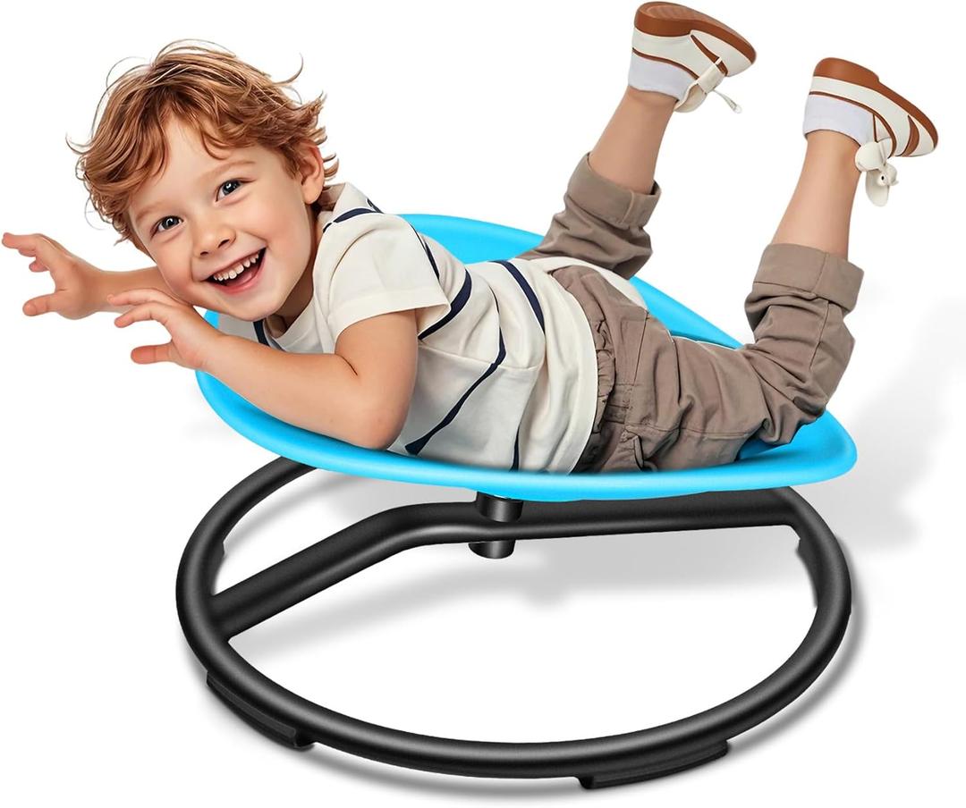 Kids Sensory Swivel Chair, Spinning Chair for Autistic Kids, Sensory Toy for ADHD Children, Training Body Coordination, No Assembly Required (Blue) (Blue)