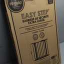 Regalo Safety 29-49" Easy Step Extra Wide Baby Gate for Doorways & Bottom of Stairs, Pressure Mounted Safety Gate with Door for Babies, Toddlers & Pets, Platinum