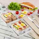 Hiceeden Set of 100 Sandwich Boxes with Clear Lids, White Paper Charcuterie Boxes, 5" Square Dessert Cake Boxes Food Grade for Swiss Roll, Hamburger, Pasta, Salad, Cookie