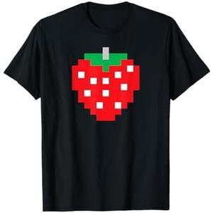 Pixel Strawberry 80s Video Game Halloween Costume T-Shirt 3XL