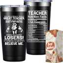 SpenMeta Teacher Appreciation Gifts for Men Male - Teachers Christmas Valentineis Gifts - 20oz Funny Teacher Tumbler Cup (Black)