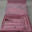 Mermade Hair 3 in 1 Style Wand - Hair Waver 3 Barrel, Curling Iron 1 1/4 Inch, 1 Inch Curling Iron, Ceramic Barrel Waver & Curler w/Heat Glove, Mat, & Interchangeable Handle - Pink