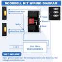 Saillong Wired Door Bell Chime Kit with 16V 10VA Two Note Lighted Metal Doorbell Buttons and Doorbell Chime Cover for Home Wall Inside, Compatible with Most Brand Doorbells, Black (Checked)